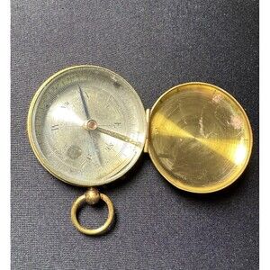 2" Vintage Brass French Compass Made in France Antique World War